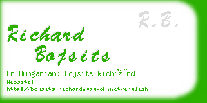 richard bojsits business card